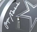 Roger Staubach Autographed Cowboys Slate Speed Mini Helmet-Beckett W Hologram White