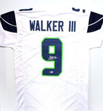 Kenneth Walker III Autographed White Pro Style Jersey-Beckett W Hologram *Silver