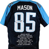 Derrick Mason Autographed Blue Pro Style STAT Jersey-Beckett W Hologram *Black