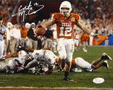 Colt McCoy Autographed Texas Longhorns 8x10 Against Ohio State Photo- JSA W Auth