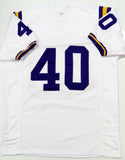 Devin White Autographed White College Style Jersey - Beckett W Auth *4