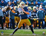 Ian Book Autographed Notre Dame Passing 16x20 FP Photo w/ PLACT- Beckett W*White