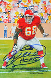 Will Shields Autographed Kansas City Chiefs Goal Line Art Card w/ HOF- Beckett *Blue