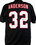 Jamal Anderson Autographed Black Pro Style Jersey- Beckett W *Black