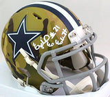 Ezekiel Elliott Autographed Dallas Cowboys Camo Mini Helmet- Beckett W *White