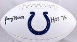 Lenny Moore Autographed Baltimore Colts Logo Football w/ HOF 75 - Beckett W Holo