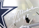 Roger Staubach Signed Dallas Cowboys F/S Chrome Speed Helmet w/HOF- Beckett Auth