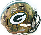 Davante Adams Autographed Green Bay Packers F/S Camo Helmet - Beckett W *White