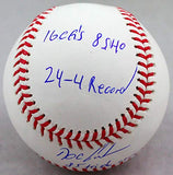 Doc Gooden Autographed Rawlings OML Baseball w/ STAT 2 - JSA W Auth *Blue