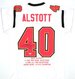 Mike Alstott Autographed White Pro STAT Style Jersey- Beckett W Hologram *Black