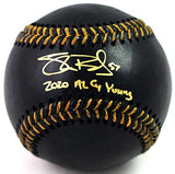 Shane Bieber Signed Rawlings OML Black Baseball w/ Insc - Beckett W Auth *Gold