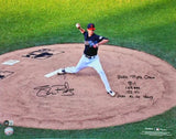 Shane Bieber Signed Cleveland Indians 16X20 Pitching Mound w/ 4 Insc - BA W Holo