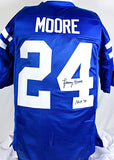 Lenny Moore Autographed Blue Pro Style Jersey w/HOF-Beckett W Hologram *Black*R2