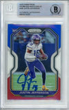 2020 Panini Prizm Red, White & Blue #398 Justin Jefferson RC Vikings BAS Auto 10