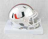 Warrren Sapp Signed Miami Hurricanes Riddell Chrome Mini Helmet w/ Insc-JSA W *W