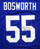 Brian Bosworth Autographed Blue Pro Style Jersey- Beckett Authenticated *5RM