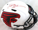 Deion Sanders Signed Falcons Lunar Speed Authentic F/S Helmet- Beckett W *Red