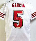 Jeff Garcia Autographed White Pro Style Jersey- Beckett W *Silver