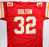 Nick Bolton Autographed Red Pro Style Jersey- Beckett W Hologram *Black