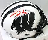 TJ Watt Signed Wisconsin Badgers Lunar Speed Mini Helmet- Beckett W Holo *Red