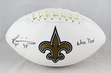 Ricky Williams Autographed Saints Logo Football w/ Who Dat - JSA Witness Auth