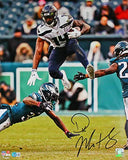 DK Metcalf Signed Seattle Seahawks 16x20 Hurdle FP Photo-Beckett W Hologram