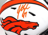 John Lynch Autographed Denver Broncos Lunar Mini Helmet- Beckett W *Orange