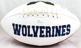 Taco Charlton Autographed Michigan Logo Football - JSA W Auth