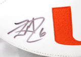 Lamar Miller Autographed Miami Hurricanes Logo Football- JSA Witnessed Auth