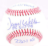 David Wells Autographed Rawlings OML Baseball w/ 3 Stats- Beckett W Hologram