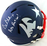 Drew Bledsoe Signed New England Patriots F/S AMP Speed Helmet w/ Insc- Beckett