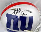 Michael Strahan Signed NY Giants AMP Speed Mini Helmet - Beckett W Auth *Black