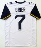 Will Grier Autographed White College Style Jersey - JSA W Auth *Silver