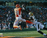 AJ Green Autographed 16x20 Bengals TD Catch Photo-Beckett W Hologram *White