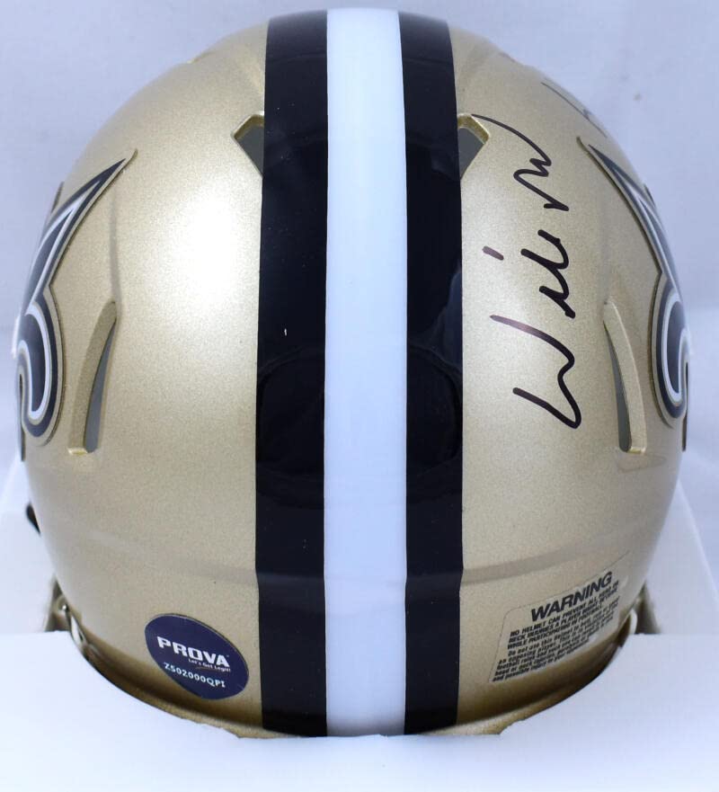 Willie Roaf Signed New Orleans Saints Mini Helmet - JSA authentic HOF Inscription