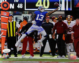 Odell Beckham Signed NY 8x10 One Handed Catch *Blue Jersey PF Photo- JSA W Auth