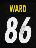 Hines Ward Autographed Black Pro Style Jersey- Beckett Witnessed *6