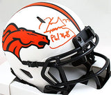 Karl Mecklenburg Autographed Denver Broncos Lunar Speed Mini Helmet- Beckett W *