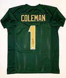 Corey Coleman Autographed Green College Style Jersey- JSA Witnessed Auth