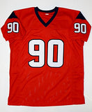 Jadeveon Clowney Autographed Red Pro Style Jersey- JSA Witnessed Authenticated