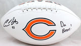 Cole Kmet Autographed Chicago Bears Logo Football w/Da Bears-Beckett W Hologram