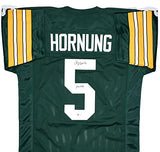 Paul Hornung Autographed Green Pro Style Jersey w/HOF - Beckett *Black