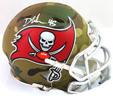 Devin White Autographed Tampa Bay Bucs Camo Speed Mini Helmet - Beckett W *White