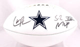 Larry Brown Autographed Dallas Cowboys Logo Football W/ SB MVP- Prova *Black