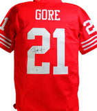 Frank Gore Autographed Red Pro Style Jersey -Beckett W Auth *Black