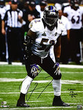 Ray Lewis Signed Ravens 16x20 Stance Photo w/Last to Wear 52- Beckett W Hologram