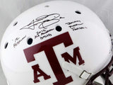 Johnny Manziel Signed A&M Maroon Schutt F/S Authentic Helmet W/3 Insc-JSA W Auth