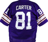 Anthony Carter Autographed Purple Pro Style Jersey- JSA Witness Authenticated *1