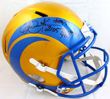 Eric Dickerson Autographed Rams Flash Speed F/S Helmet w/2 Insc.-BeckettW Holo