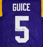 Derrius Guice Autographed Purple College Style Jersey- JSA Witness Auth